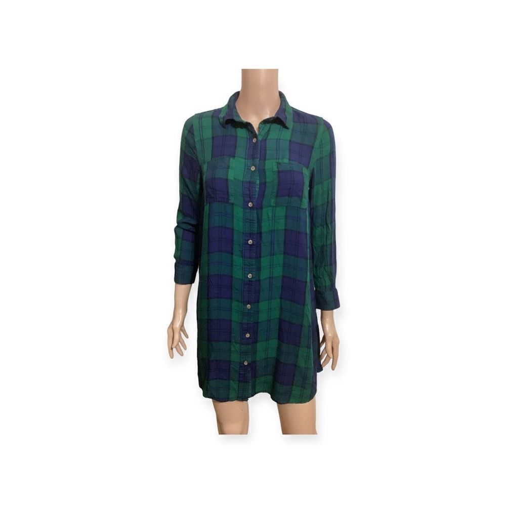 Old Navy Cotton Flannel Plaid Shirt/ Tunic/ Dress S